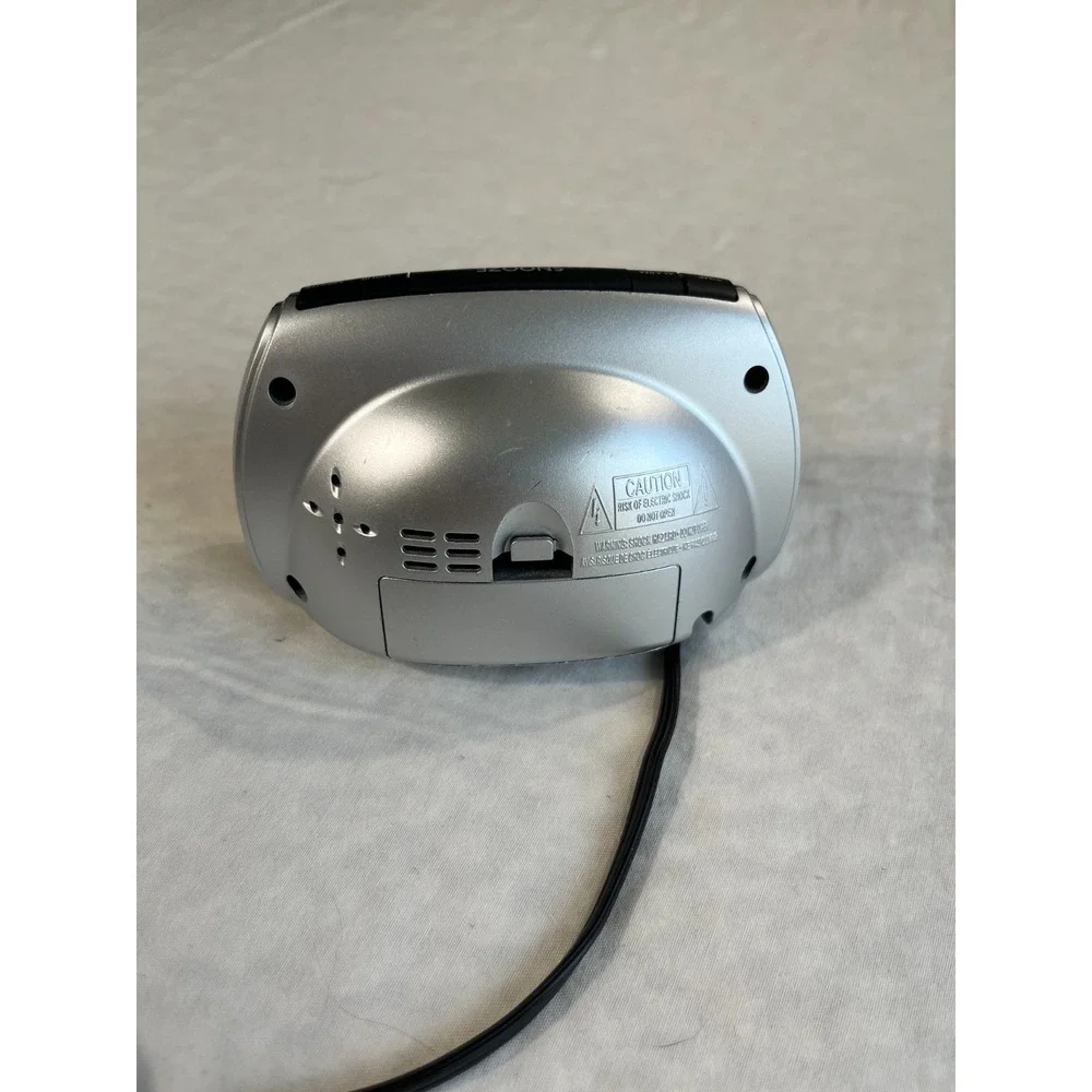 Sharp Digital Alarm Clock SPC085 Silver Black Battery Backup LED Display Vintage